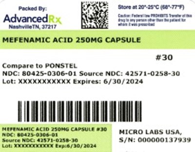 Label 1 (Mefenamic Acid 250mg 80425 0306 01)